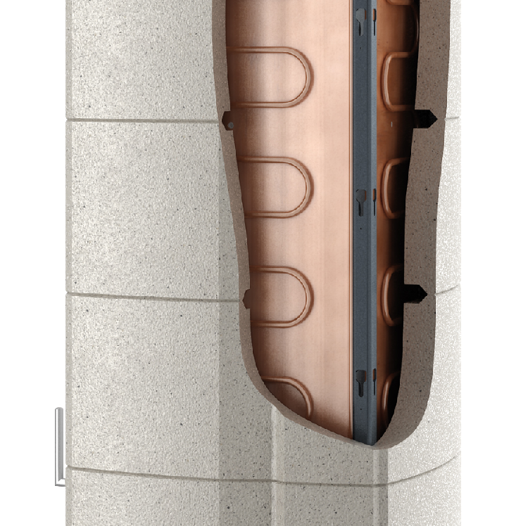 Sur le T-LINE PLUS un AQUA MODULE est inséré entre le bloc d’accumulation et l’habillage extérieur.