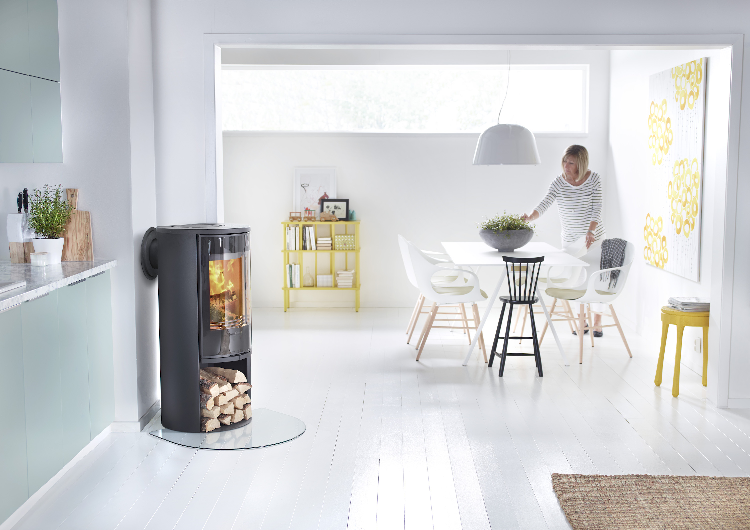 Contura 510 noir - Porte en verre, plateau en fonte