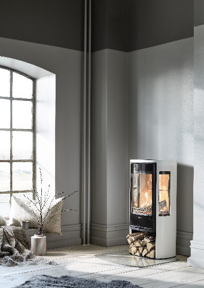 Contura 856 White - Glass door, lacquered aluminum shelf