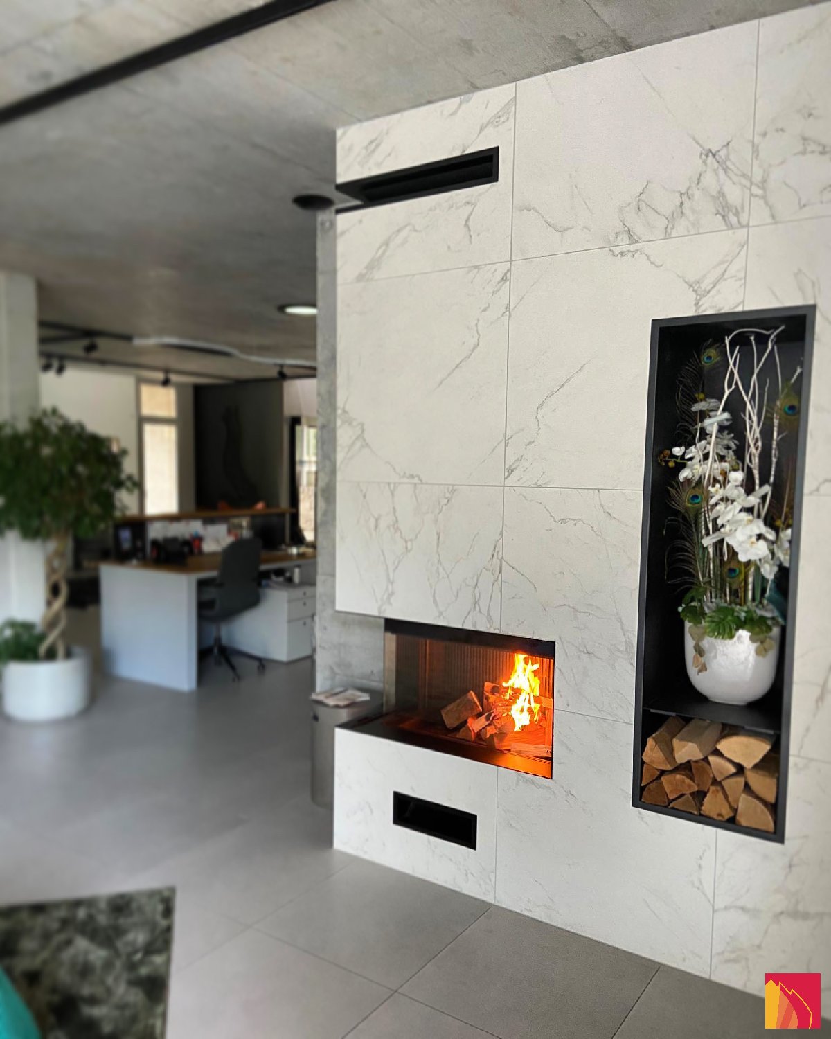 Corner fireplace Luna Diamond 900CL - Carron-Lugon