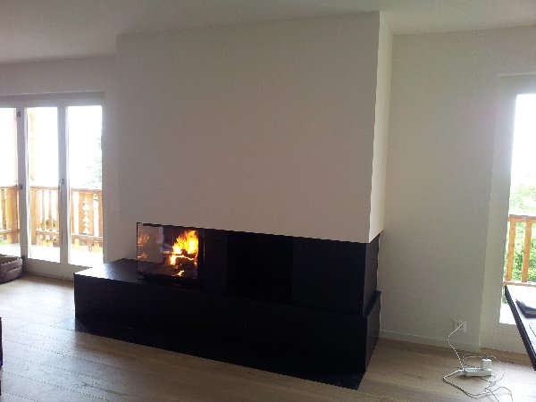 Open haard met zijruit - Carron-Lugon