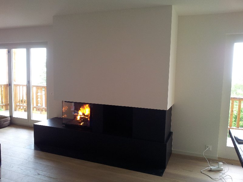Open haard met zijruit - Carron-Lugon