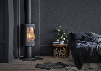 Contura 870 noir - Porte en fonte, plateau supérieur en aluminium laqué