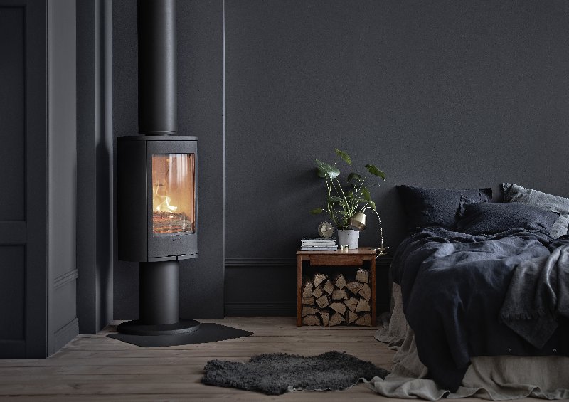 Contura 870 black - Cast iron door, lacquered aluminium top plate