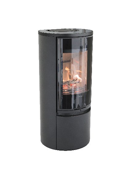 Contura 510 nero - Porta in vetro, ripiano in vetro