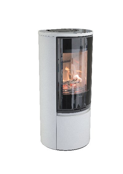 Contura 510 bianco - Porta in vetro, ripiano in vetro
