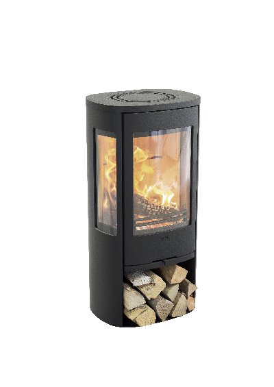 Contura 856 Black - Cast-iron door, lacquered aluminum top