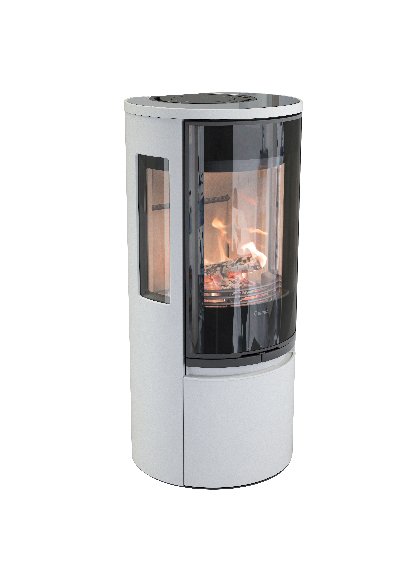 Contura 556 bianco - Porta in vetro, ripiano in vetro