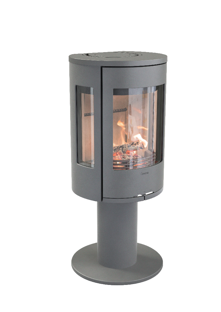 Contura 586 gris - Porte en fonte, plateau en fonte