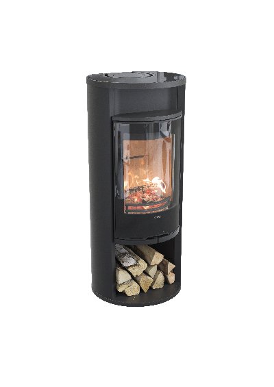 Contura 610 zwart - Glazen deur, spekstenen bovenplaat