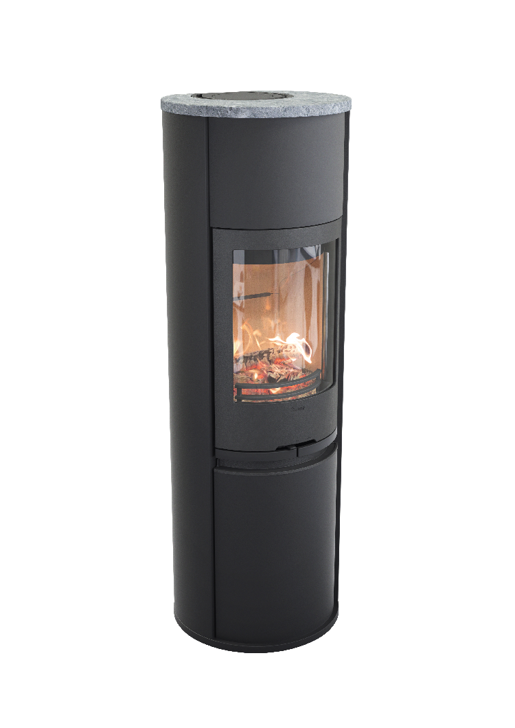 Contura 690 noir - Porte en fonte, plateau supérieur en pierre ollaire