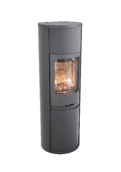 Contura 690 grijs - Gietijzeren deur, gelakte aluminium bovenplaat