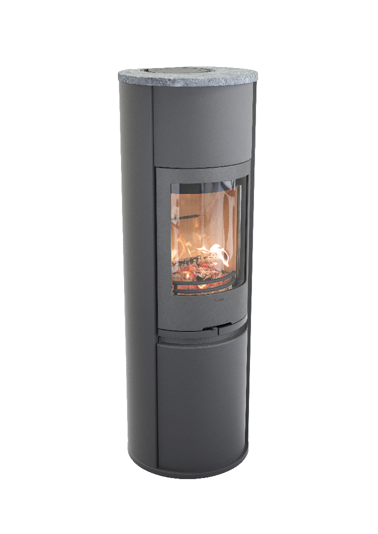 Contura 690 gris - Porte en fonte, plateau supérieur en pierre ollaire