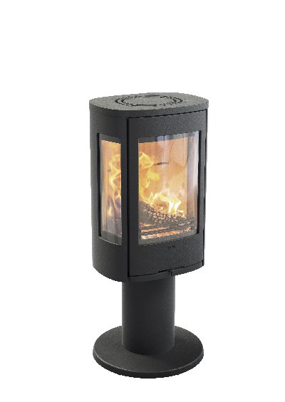 Contura 886 zwart - Gietijzeren deur, gelakte aluminium bovenplaat