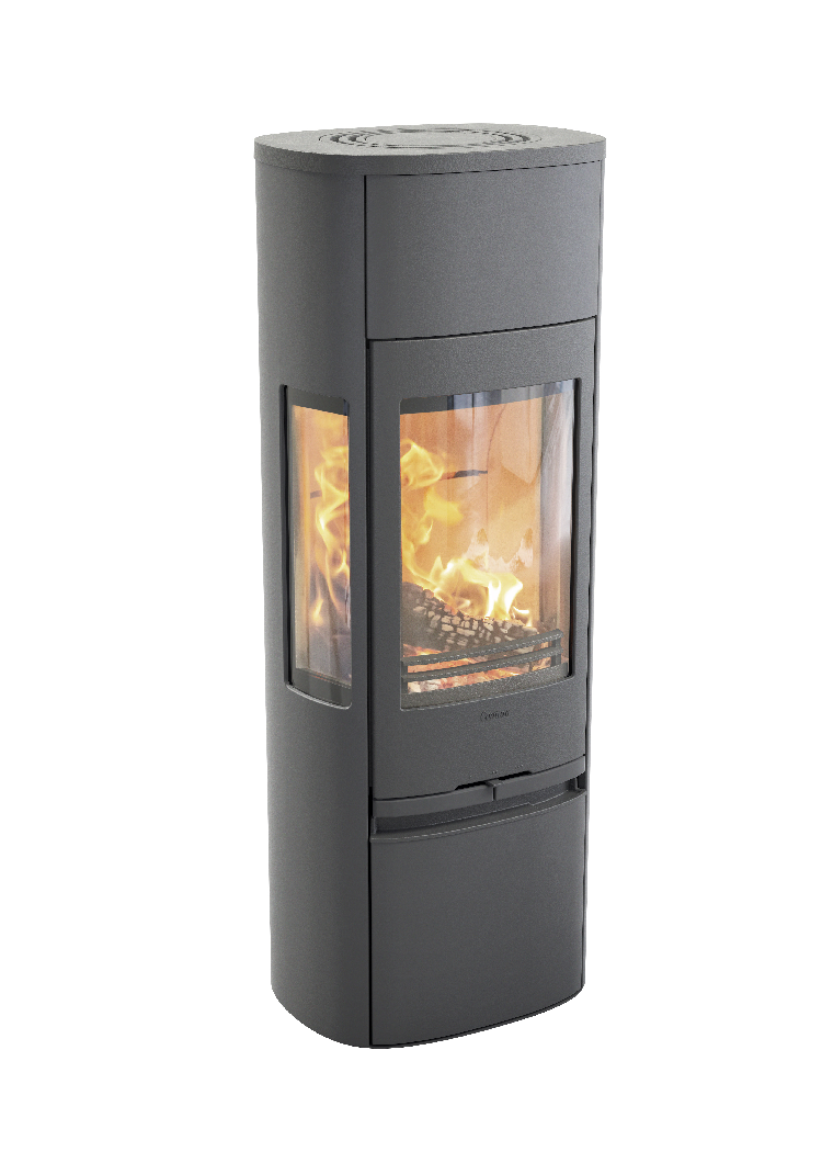 Contura 896 gris - Porte en fonte, plateau supérieur en aluminium laqué