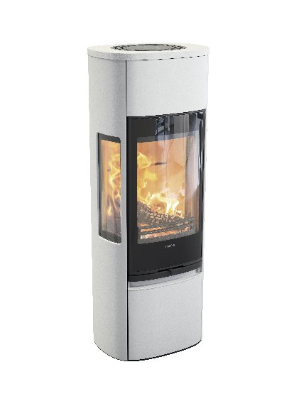 Contura 896 bianco - Anta in vetro, piastra superiore in alluminio laccato