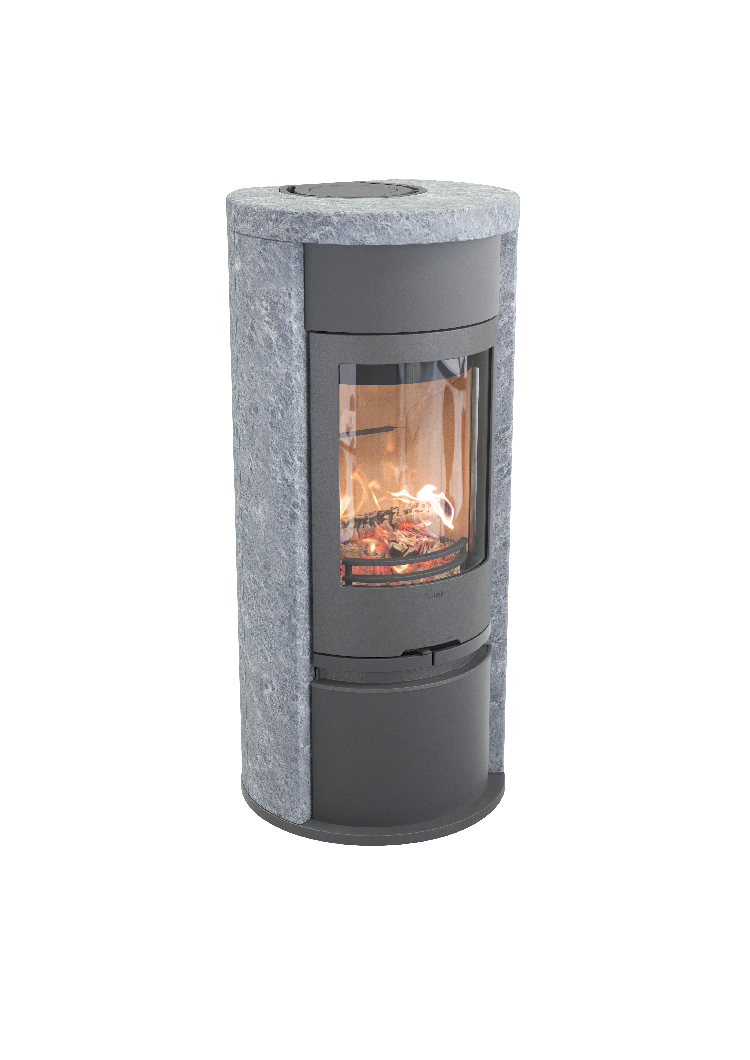 Contura 620T grey - Cast iron door with steel door