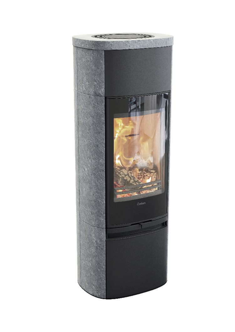 Contura 890T black with glass door