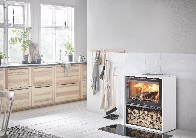 Contura 310 white with glass door