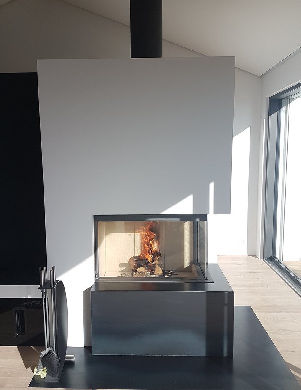 Open haard met zijruit Attika Pure 90 - Carron-Lugon
